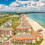 aerial photography of buildings near a beach